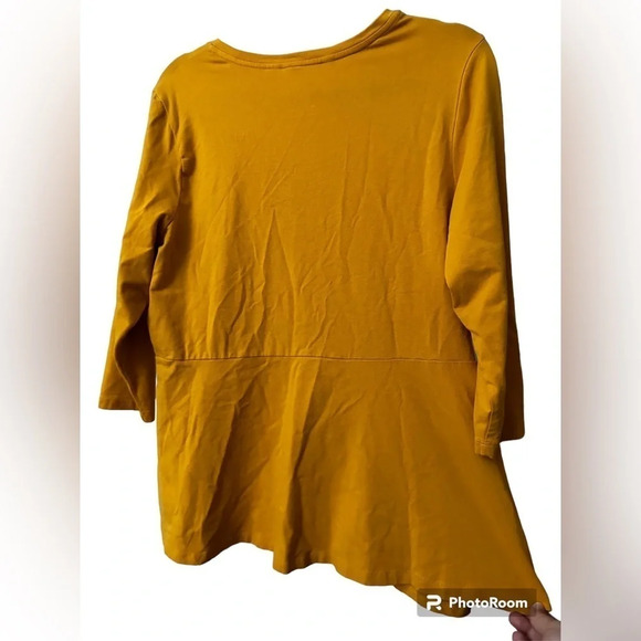 Isaac Mizrahi Live! 3/4 Sleeve Top Mustard Yellow size 1X - Picture 3 of 5